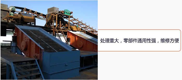 圓振動篩處理量大，零部件通用性強，維修方便。