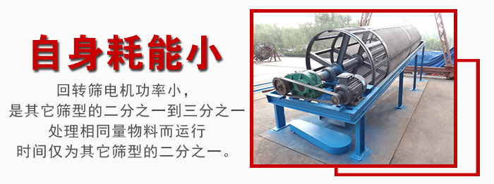 滾筒篩耗能小，使用壽命長(zhǎng)，維修方便