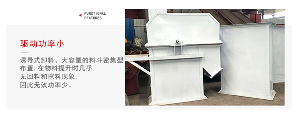 TD型斗式提升機(jī)驅(qū)動力小，無回料等特點(diǎn)展示圖。