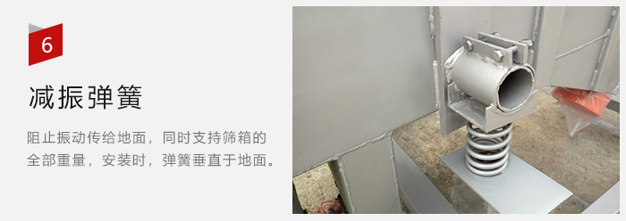 減振彈簧為減少篩箱與支撐裝置之間的摩擦而產(chǎn)生。